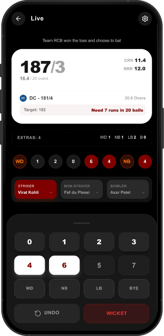 Live Scoring Pad